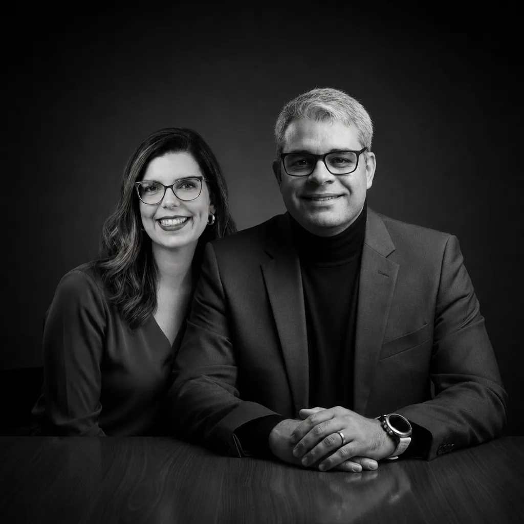 Breno Pereira e Relva Beltrão, fundadores da Lume Lab
